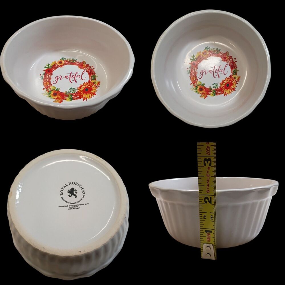 Beautiful Royal Norfolk Ceramic Mini Pie Dish Autumn Pattern-Greateful
